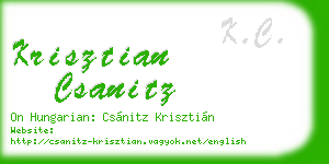 krisztian csanitz business card